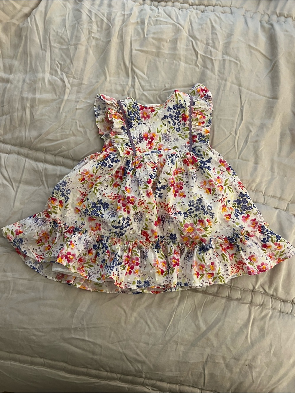 Pippa & Julie White Floral Ruffle Dress